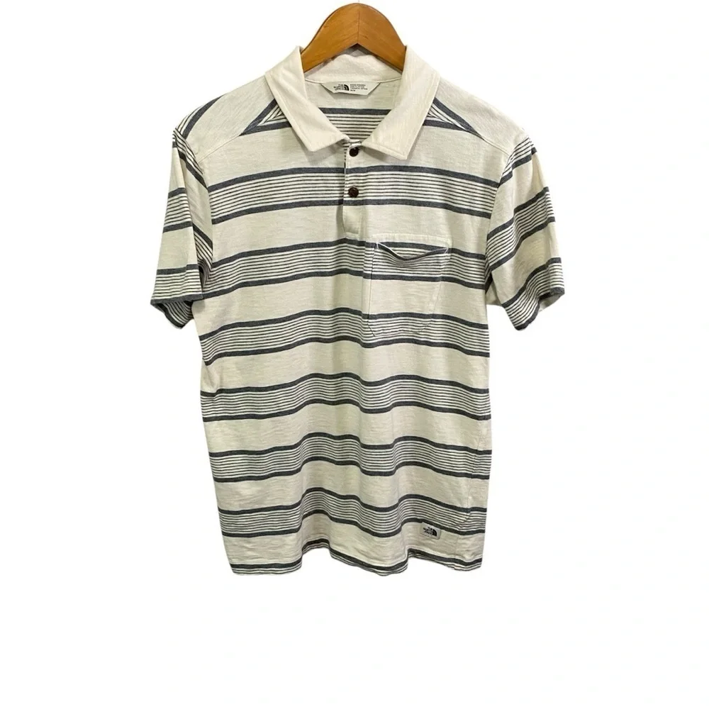 The North Face Striped Short Sleeves Polo Shirt Sz-Medium